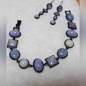 Ann Taylor lilac earrings and bracelet EUC